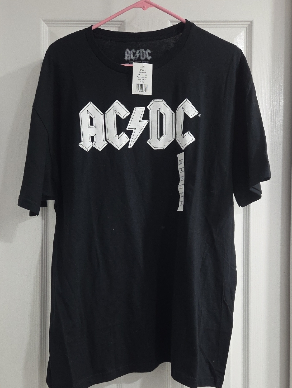 AC/DC Black Tee with White Bold Logo